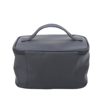 Τσαντάκι καλλυντικών από PU δέρμα με ενσωματωμένη τσέπη με φερμουάρ, κλείσιμο με φερμουάρ, οριζόντιο τετράγωνο σχήμα, επένδυση πολυεστέρα