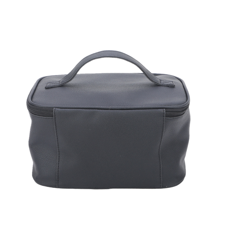 Τσαντάκι καλλυντικών από PU δέρμα με ενσωματωμένη τσέπη με φερμουάρ, κλείσιμο με φερμουάρ, οριζόντιο τετράγωνο σχήμα, επένδυση πολυεστέρα