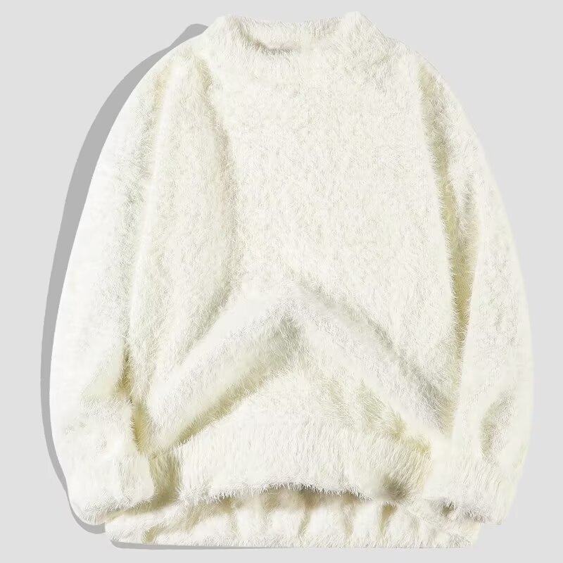 Férfi Mink Velvet kötött pulóver, lazább szabás, hosszú ujjú, poliészter keverék