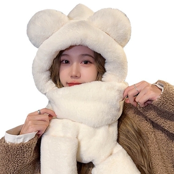 Σετ τριών τεμαχίων: καπέλο με αυτιά αρκούδας, κασκόλ και γάντια; Υλικό: πολυεστέρας; Σύνθεση: κασκόλ, καπέλο и γάντια; Μοντέλο: μονόχρωμο; Διαδικασία βαφής: tie-dye; Προέλευση: πόλη Yiwu