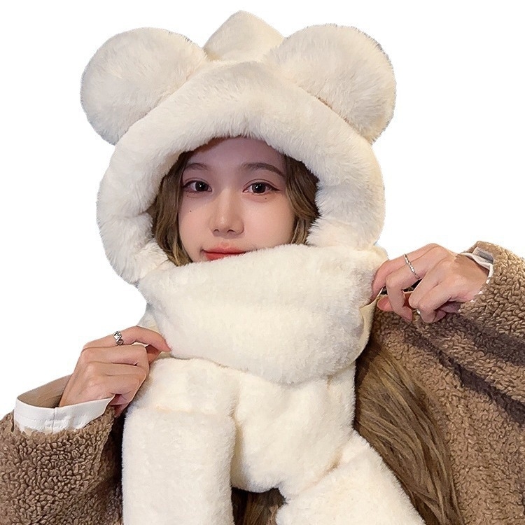 Σετ τριών τεμαχίων: καπέλο με αυτιά αρκούδας, κασκόλ και γάντια; Υλικό: πολυεστέρας; Σύνθεση: κασκόλ, καπέλο и γάντια; Μοντέλο: μονόχρωμο; Διαδικασία βαφής: tie-dye; Προέλευση: πόλη Yiwu