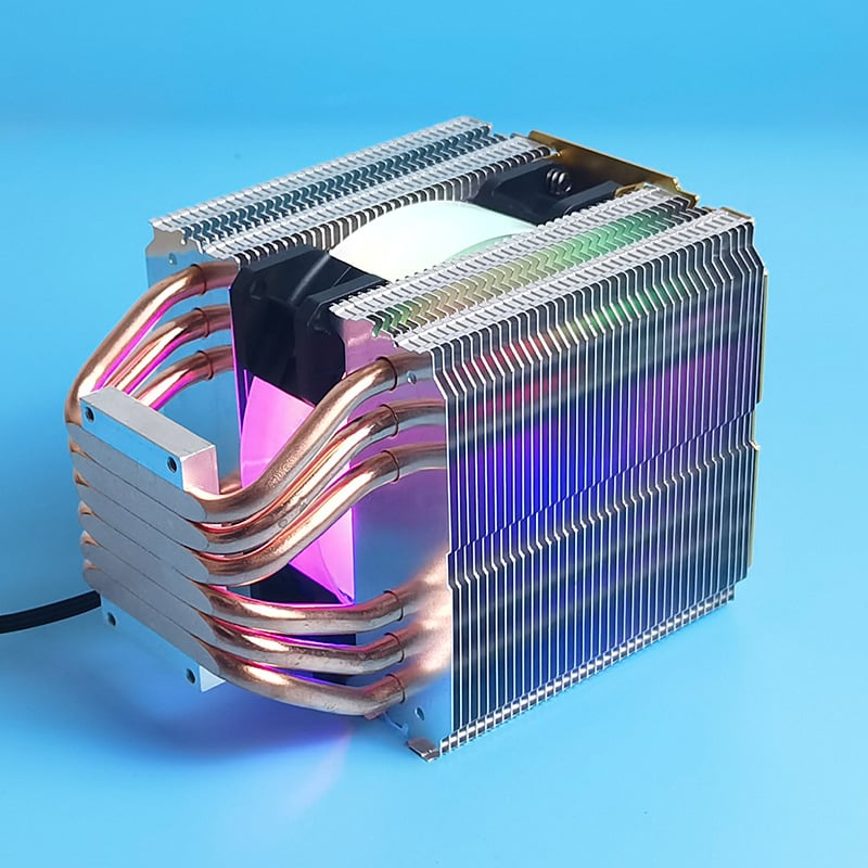 Radiator LED pentru semiconductori, din cupru-aluminiu, 4–6 țevi de răcire, răcire cu aer, zgomot 25 dB, durată de viață 50.000 h