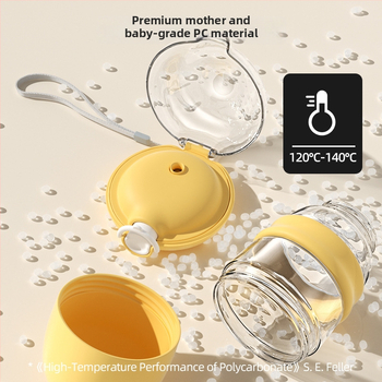 Hordozható kutya vízivó palack integrált víz- és etetőtartállyal — hőálló átlátszó PC részek, PP test, csúszásmentes TPR gyűrű, Sour Bear