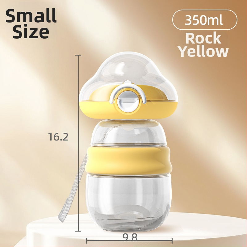 Hordozható kutya vízivó palack integrált víz- és etetőtartállyal — hőálló átlátszó PC részek, PP test, csúszásmentes TPR gyűrű, Sour Bear