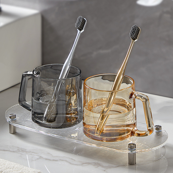 Pahar din sticlă pentru gură – pereche pentru uz casnic, rotund, rezistent la temperaturi ridicate, cu un singur strat, model 240826