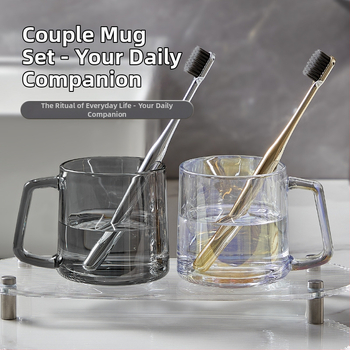 Sklenený pohár na ústnu vodu – Pár na domáce použitie, guľatý, odolný voči vysokým teplotám, jednovrstvý, model 240826