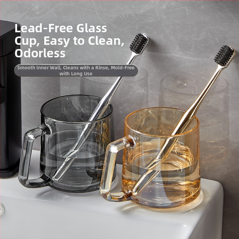 Sklenený pohár na ústnu vodu – Pár na domáce použitie, guľatý, odolný voči vysokým teplotám, jednovrstvý, model 240826