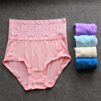 Γυναικείο εσώρουχο εγκύου με υψηλή μέση από Mulberry μετάξι, δαντέλα πλεκτή, διαπνέον, 100% μετάξι