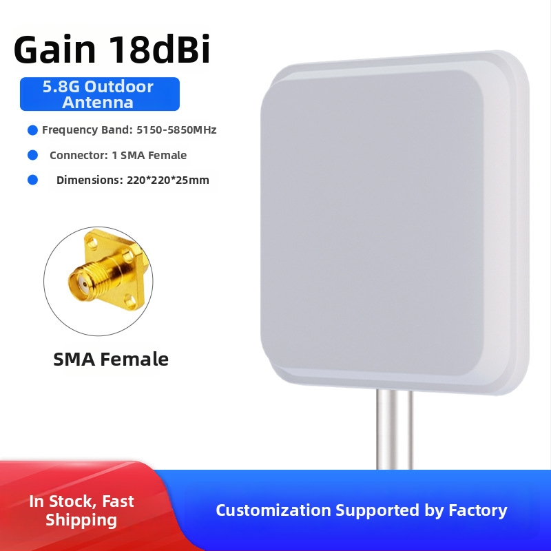 WiFi smerová plochá panelová anténa, 2,4/5,8 GHz, zisk 18 dBi, AP mostná stanica