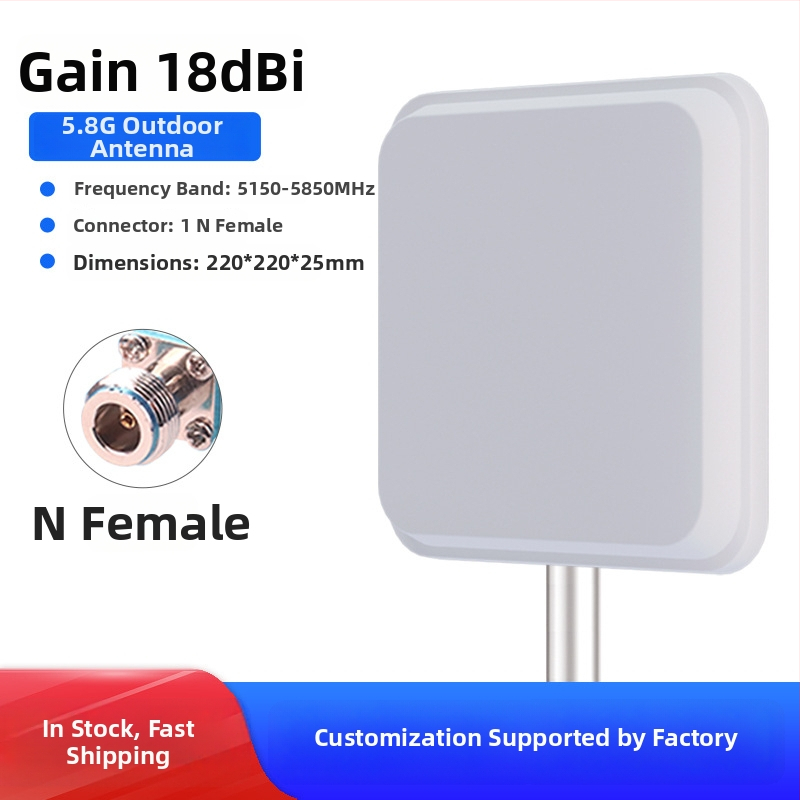 WiFi smerová plochá panelová anténa, 2,4/5,8 GHz, zisk 18 dBi, AP mostná stanica