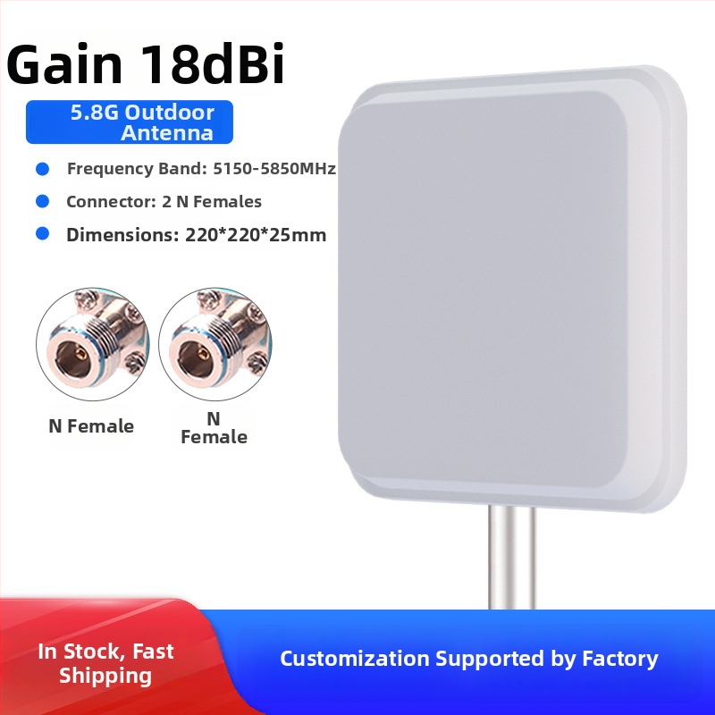 WiFi smerová plochá panelová anténa, 2,4/5,8 GHz, zisk 18 dBi, AP mostná stanica