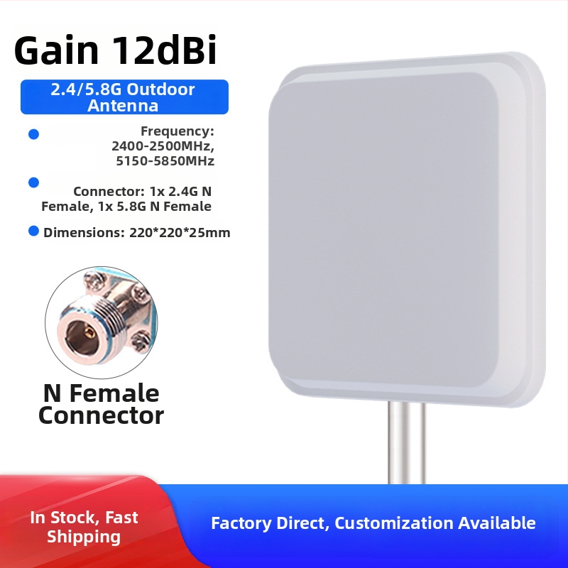 WiFi smerová plochá panelová anténa, 2,4/5,8 GHz, zisk 18 dBi, AP mostná stanica