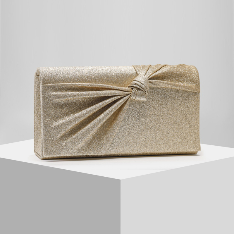 Ženska plisirana sjajna večernja clutch torbica, poliester materijal, poliester podstava, horizontalni kvadratni oblik, magnetska zatvarač, gradski minimalistički stil