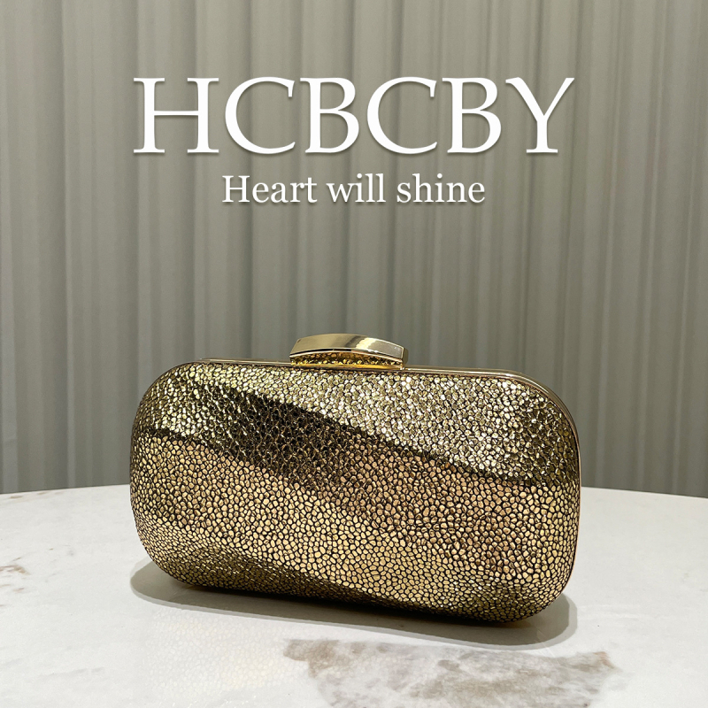 Box clutch za večer sa svjetlucavim završetkom, tvrdi pravokutni oblik, poliester podstava, zatvarač na bravu, trodimenzionalna vanjska strana