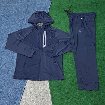 Мъжки комплект за спорт на открито: качулково яке за тичане с дълъг ръкав - Ice silk плат, Nylon 48%, подплата Lyocell 85% с Lycra