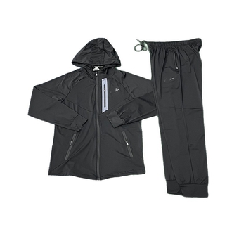 Мъжки комплект за спорт на открито: качулково яке за тичане с дълъг ръкав - Ice silk плат, Nylon 48%, подплата Lyocell 85% с Lycra