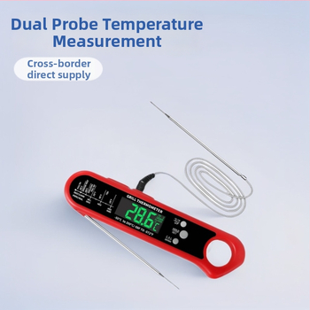 Teploměr na potraviny s dvojitým snímačom, skladateľný digitálny BBQ teplomer, model ZXD162, rozsah -50~300, licencovaná súkromná značka, prispôsobenie spracovania