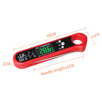 Θερμόμετρο φαγητού με διπλό ανιχτήρα, πτυσσόμενο ψηφιακό θερμόμετρο για μπάρμπεκιου, μοντέλο ZXD162, εύρος -50~300