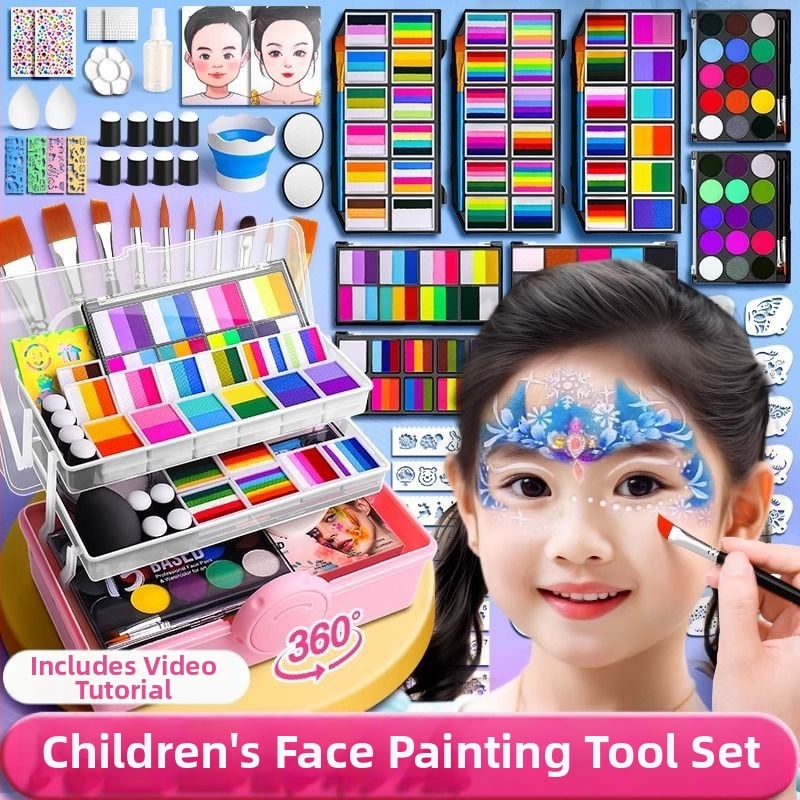 Комплект за детско лицево рисуване с гуаш, водоразтворим и миещ се, 1 бр в единична кутия