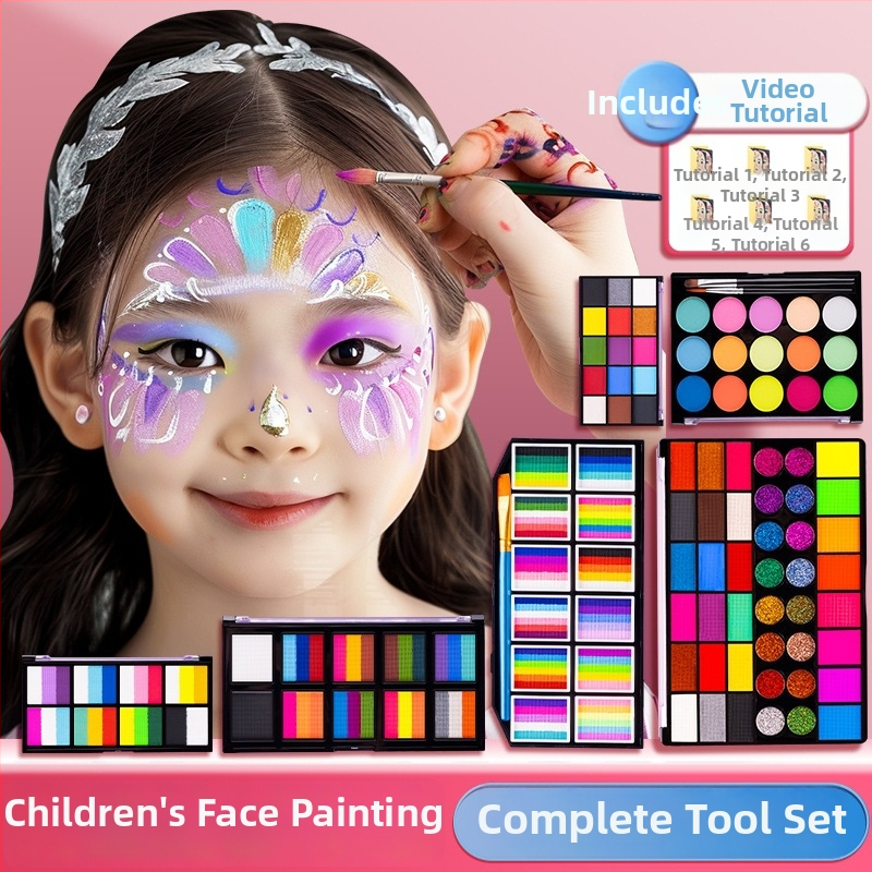 Комплект за детско лицево рисуване с гуаш, водоразтворим и миещ се, 1 бр в единична кутия