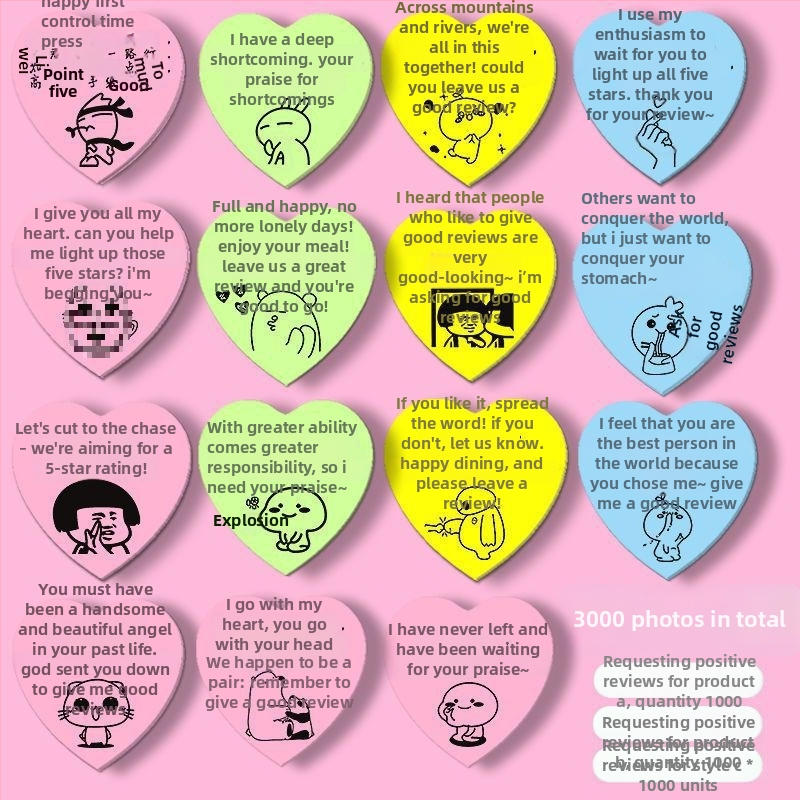 Стикери за оценки за доставки — пост-ит стикери за оценяване с ръкописни петзвездни коментари за магазин за чай с мляко; марка: Youka; вътрешни страници: Други; IP разрешение: Не