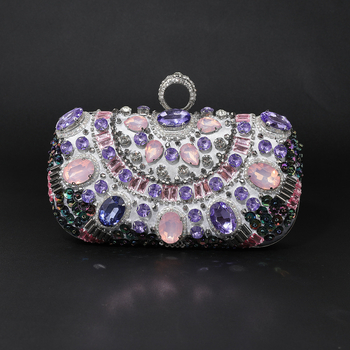 Večernja clutch torbica, pravokutnog oblika, poliester, pretinac za telefon, zatvaranje poklopca