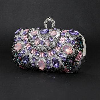 Večernja clutch torbica, pravokutnog oblika, poliester, pretinac za telefon, zatvaranje poklopca
