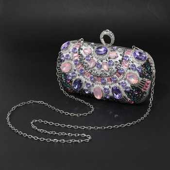 Večernja clutch torbica, pravokutnog oblika, poliester, pretinac za telefon, zatvaranje poklopca