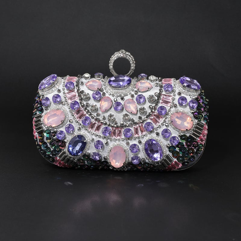 Večernja clutch torbica, pravokutnog oblika, poliester, pretinac za telefon, zatvaranje poklopca
