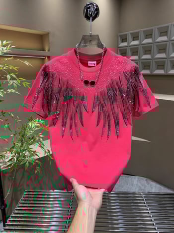 Мъжка тениска с къси ръкави, карикатурен модел, свободна кройка, кръгло деколте, 96% полиестер, лято, спортно-лятна кройка