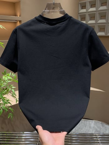 Мъжка тениска с къси ръкави, карикатурен модел, свободна кройка, кръгло деколте, 96% полиестер, лято, спортно-лятна кройка