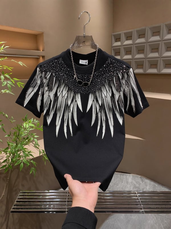 Мъжка тениска с къси ръкави, карикатурен модел, свободна кройка, кръгло деколте, 96% полиестер, лято, спортно-лятна кройка