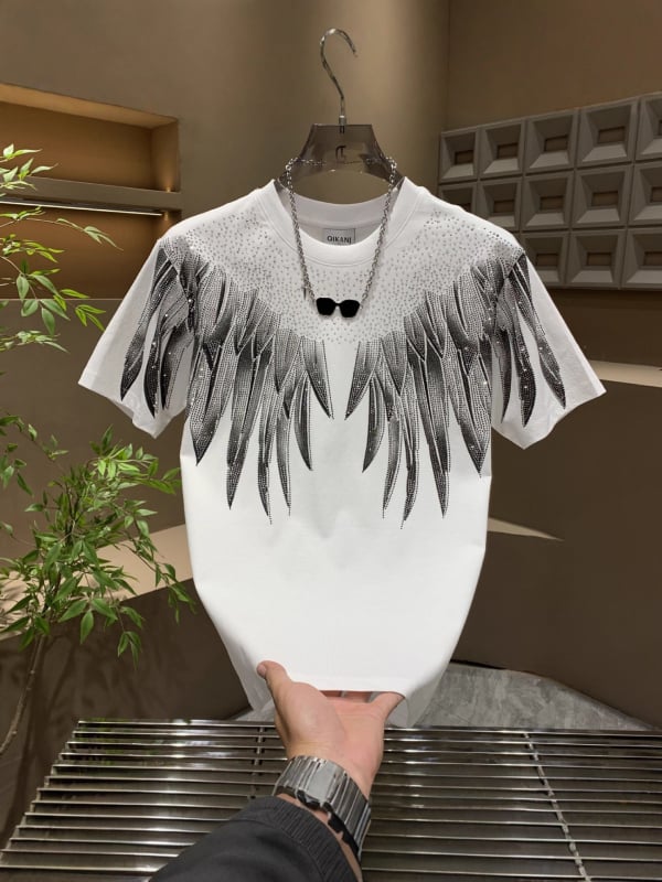 Мъжка тениска с къси ръкави, карикатурен модел, свободна кройка, кръгло деколте, 96% полиестер, лято, спортно-лятна кройка