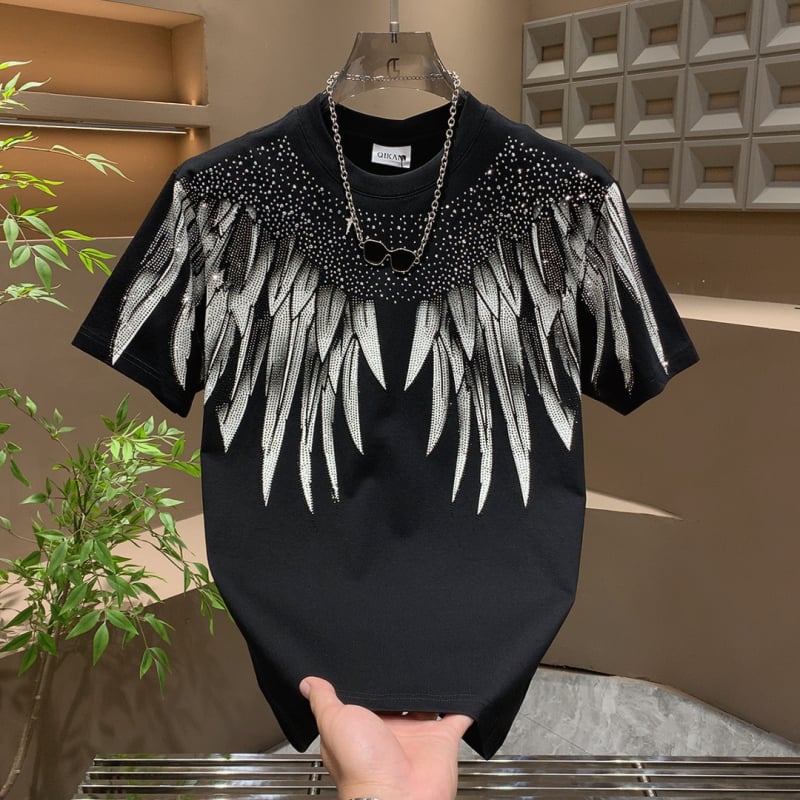 Мъжка тениска с къси ръкави, карикатурен модел, свободна кройка, кръгло деколте, 96% полиестер, лято, спортно-лятна кройка