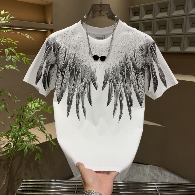 Мъжка тениска с къси ръкави, карикатурен модел, свободна кройка, кръгло деколте, 96% полиестер, лято, спортно-лятна кройка