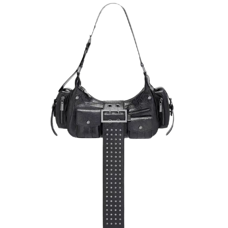 Torba za ramena satchel, ulični stil, PU materijal, vodoravni kvadratni oblik, zatvarač, pretinac za mobitel