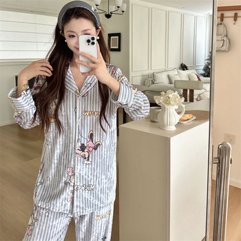 Zimski ženski velvet set pidžama – luksuzan, topao kućni set s dijamantnom vezom, preklopni ovratnik, dugi rukavi i dugi hlače