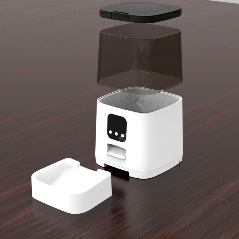 Pametni hranilnik za kućne ljubimce za mačke i pse s aplikacijom — automatsko doziranje, kapacitet 6L, odvojivi, težina 2,5 kg