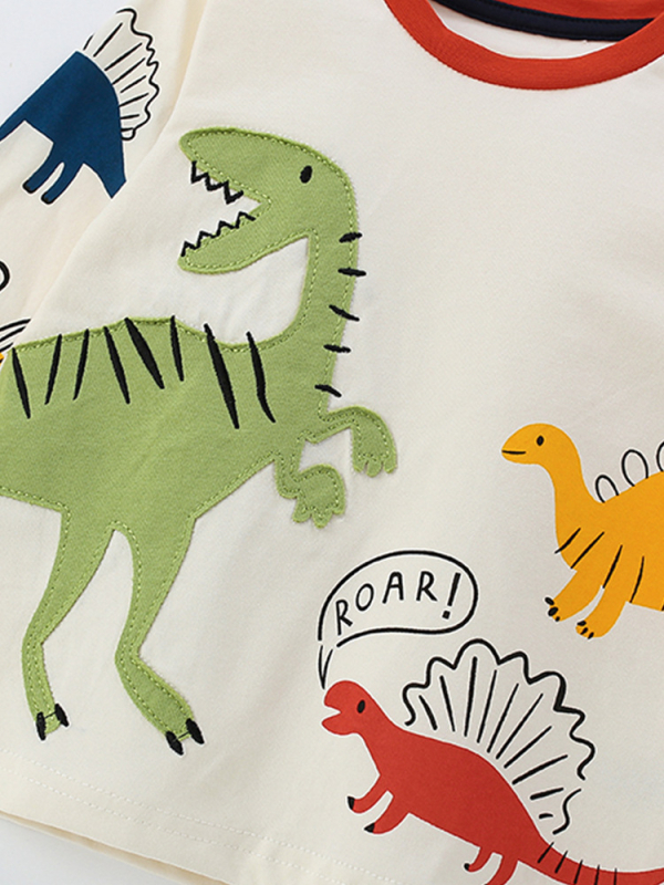 Dječja majica od pamuka s dugim rukavima i okruglim izrezom, 95% pamuk, uzrast 3–8 godina, jesen-zima