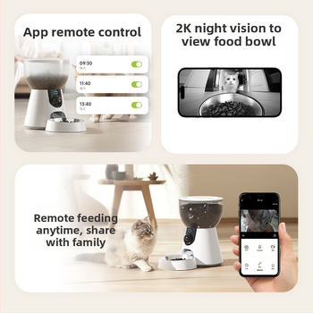 Petwant F17 okos állateledel-adagoló, 4L kapacitás, WiFi (2.4G/5G), alkalmazásvezérlés, levehető kialakítás