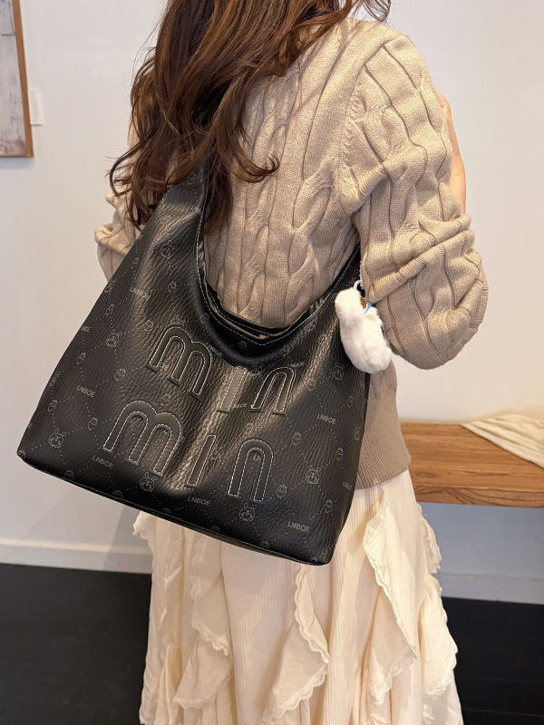 Geanta tote od PU kože, kvadratni vodoravni oblik, magnetno zatvaranje, unutarnji džep za telefon