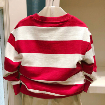 Gyerekek hosszú ujjú póló, koreai stílus, 100% pamut, 3–8 éveseknek, tavasz–ősz, Little Bear