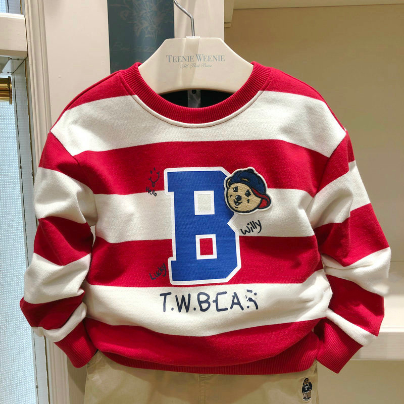 Gyerekek hosszú ujjú póló, koreai stílus, 100% pamut, 3–8 éveseknek, tavasz–ősz, Little Bear