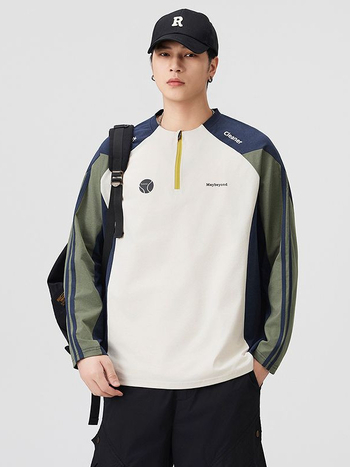 Мъжка есенна тениска с дълъг ръкав, антибактериална, бързосъхнеща, свободна кройка, кръгла яка, 100% полиестер (Desang plain weave)