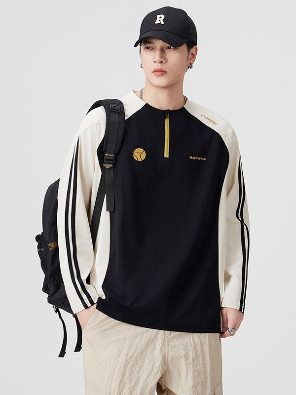 Мъжка есенна тениска с дълъг ръкав, антибактериална, бързосъхнеща, свободна кройка, кръгла яка, 100% полиестер (Desang plain weave)