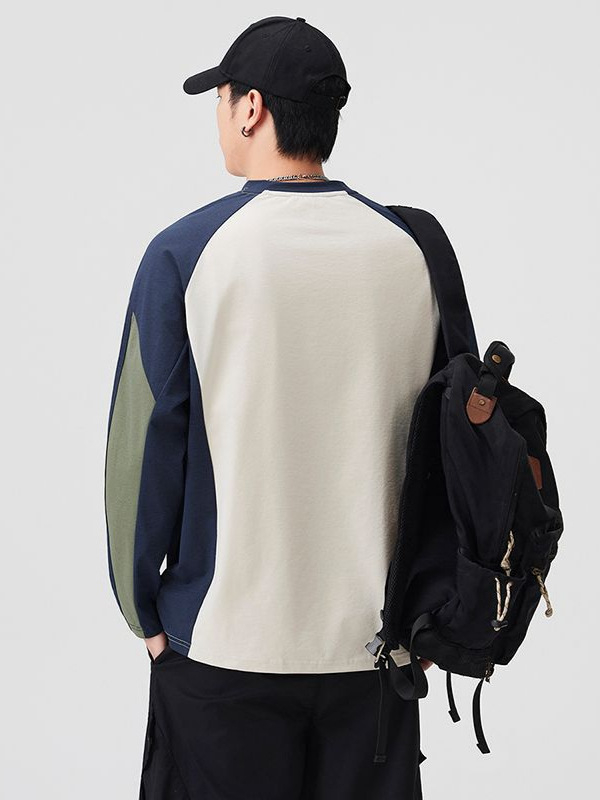 Мъжка есенна тениска с дълъг ръкав, антибактериална, бързосъхнеща, свободна кройка, кръгла яка, 100% полиестер (Desang plain weave)