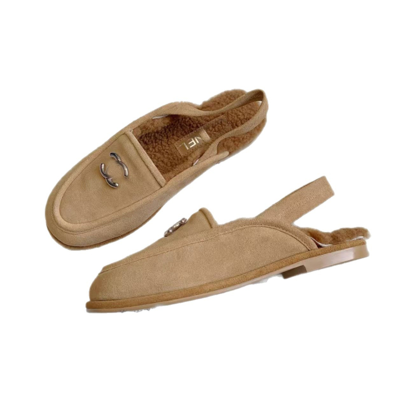 Ženske loaferice s okruglim vrhom, podstava od vune, ulošak od umjetnog krzna, gumeni potplat, niski pet