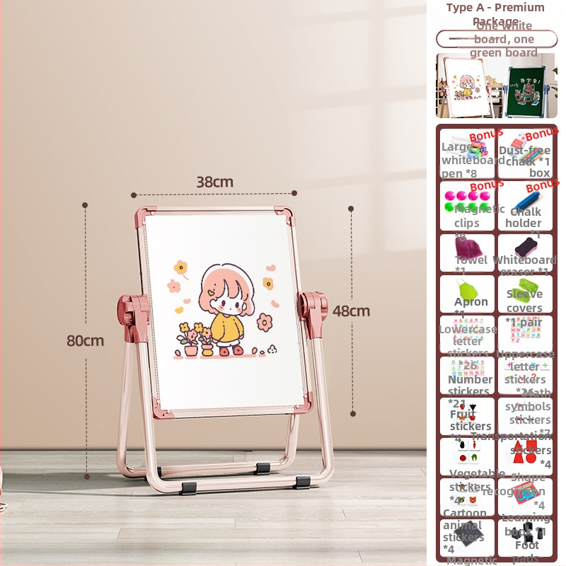 Rainbow magnetická dvojstranná detská tabuľa na kreslenie s mazateľnou plochou