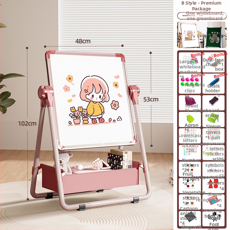 Rainbow magnetická dvojstranná detská tabuľa na kreslenie s mazateľnou plochou