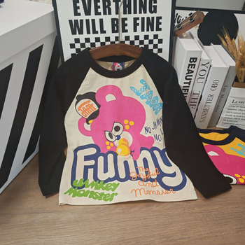Dječja pamučna majica s dugim rukavom, unisex, korejskog stila crtić graffiti tisak, za proljeće i jesen